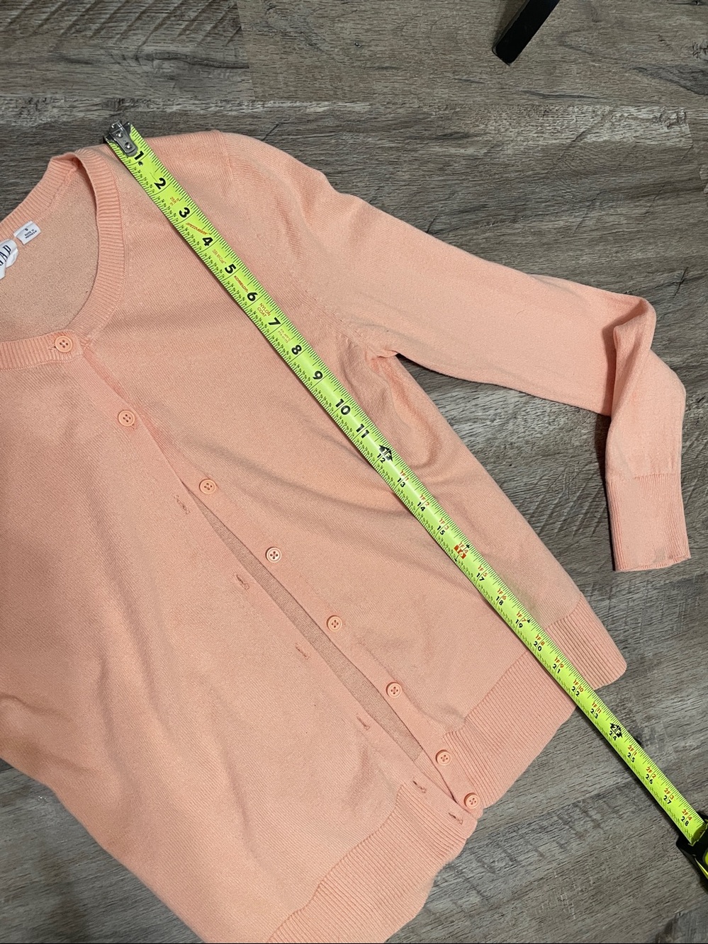 GAP Peach Button-Up Crewneck Cardigan - Picture 6 of 7
